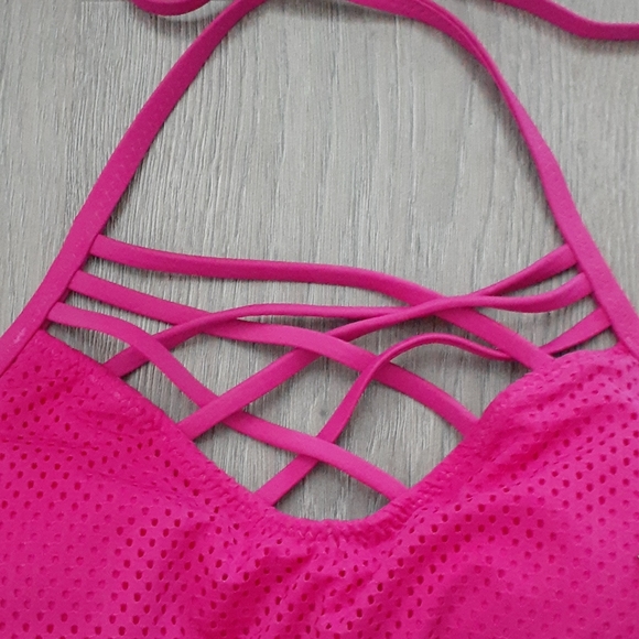 NWT Mossimo Hot Pink Strappy Halter Bikini Top - Picture 4 of 5